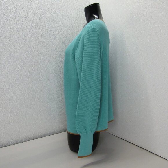 Etcetera Women's Seafarer V-Neck Cardigan Sweater Sea Blue Size S | NWT - Picture 5 of 7